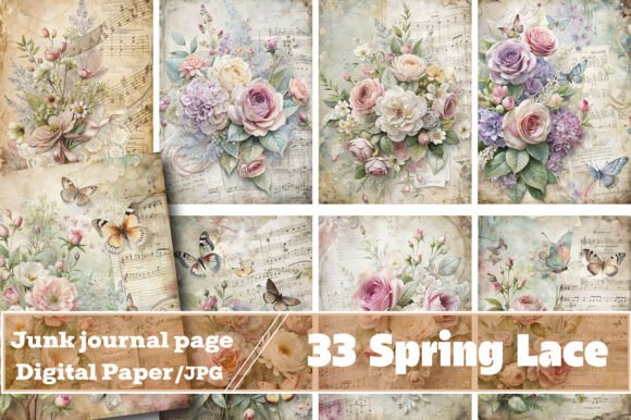 Awakening Your Creative Projects with Spring Lace Junk Journal Pages