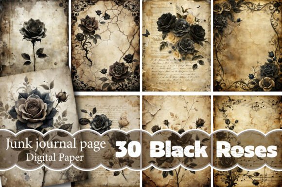 Creative Powerhouse: Black Roses Junk Journal Pages