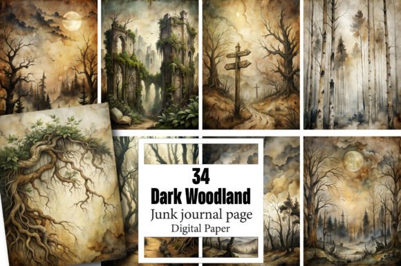 Dark Woodland Scrapbook Page: The Digital Asset Elevating Modern Craftsmanship