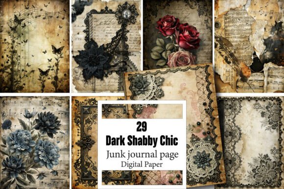 Exploring Dark Shabby Chic Junk Journal Pages