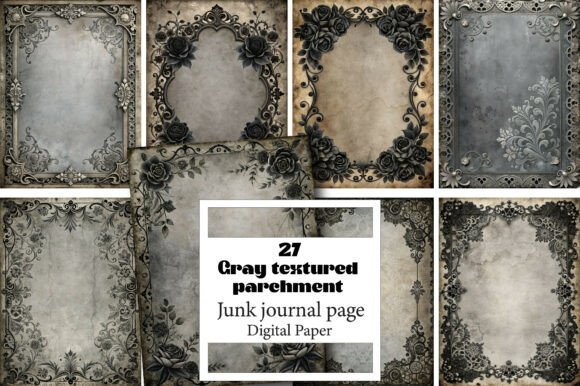 Gray Textured Parchment Junk Journal
