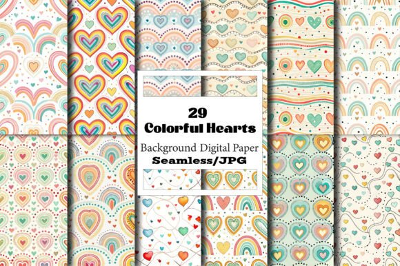 Seamless Pattern Colorful Hearts: A Versatile Design for Creative Projects