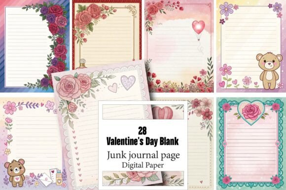 The Art and Utility of Valentine's Day Blank Pages Junk Journals