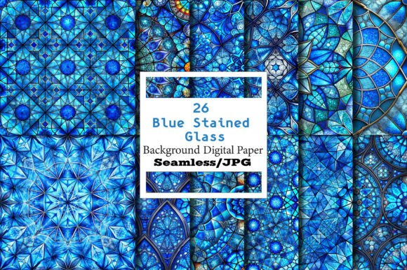 The Creative Magic of Blue Stained Glass Digital Papers