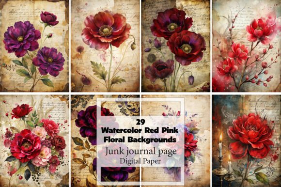 The Creative Power of Watercolor Red Pink Floral Backgrounds