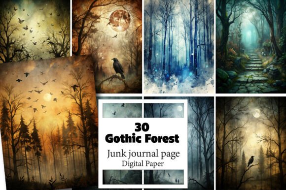 The Enchanting Versatility of Gothic Forest Junk Journal Pages