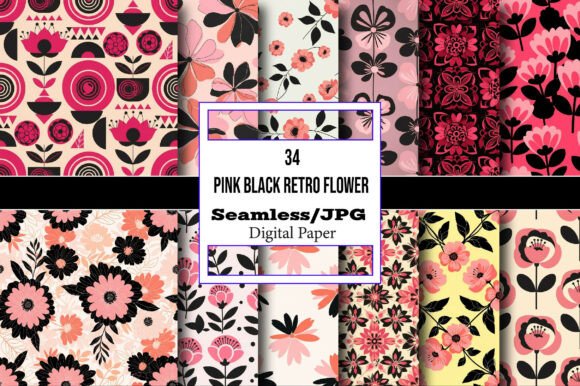 The Power of Seamless Pink Black Retro Flower Paper in Creative Projects