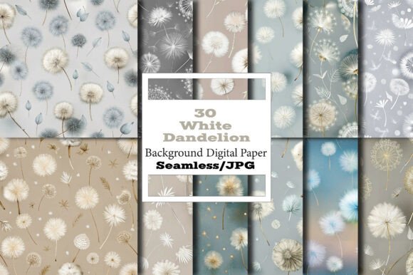 The Versatile Value of White Dandelion Seamless Patterns