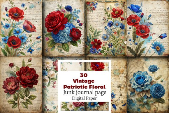 The Versatile World of Vintage Patriotic Floral Digital Assets