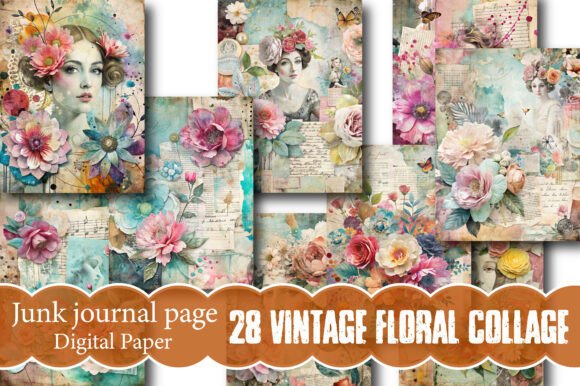 The Vintage Floral Collage: A Digital Gateway to Tangible Creativity