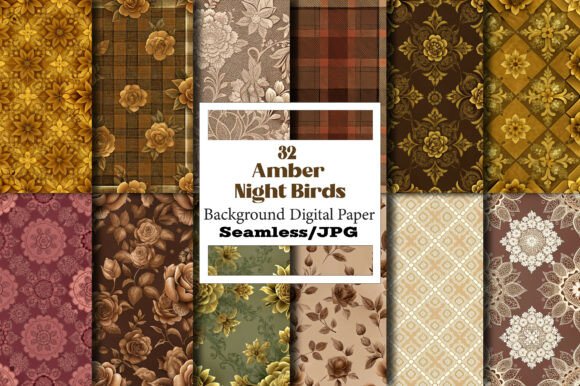 Unleash Your Creativity: The Amber Night Birds Digital Paper Universe