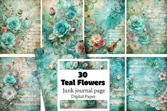 Unlock a World of Creativity with Teal Flowers Journal Printable Pages