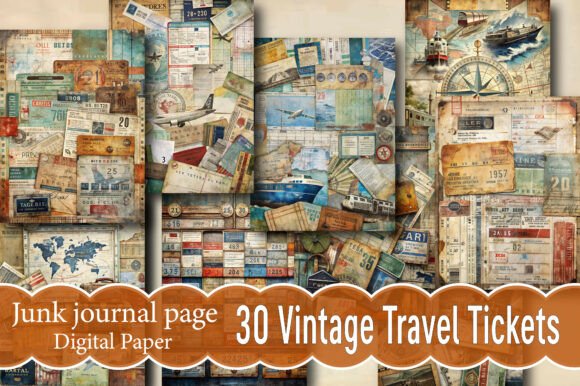Unlock Your Creative Journey with a Vintage Travel Tickets Junk Journal Page