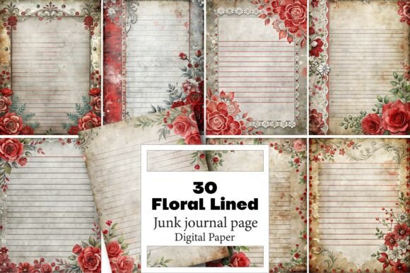 Unlocking Creative Potential with a Floral Lined Paper Junk Journal Pack