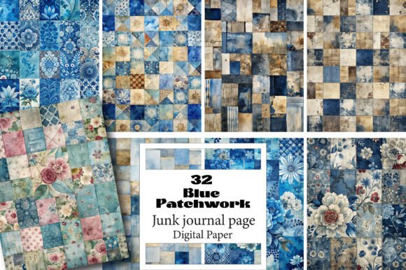 Unlocking Creativity: The Versatile World of Blue Patchwork Junk Journal Pages