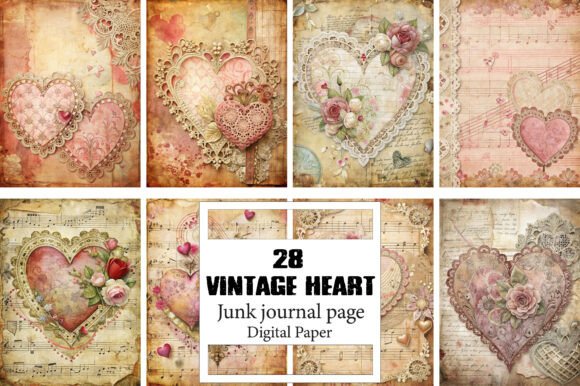 Vintage Heart Junk Journal Papers: Your Creative Toolkit
