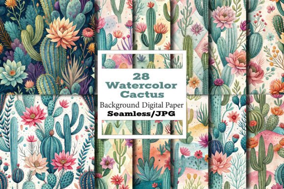 Watercolor Cactus Digital Patterns: A Creative Toolkit